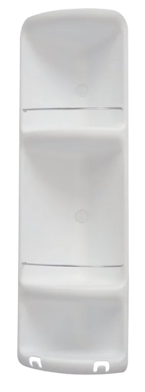 Cenová Bomba CAESAR třípatrová rohová polička do sprchy 226x710x160 mm, ABS plast, bílá 7081