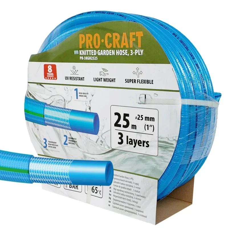 "Modrá zahradní hadice Procraft PR-3KGH2525 3 vrstvy, 1"" 25 m" Výhodná Nabídka